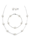 Set aus Halskette, Armband und Ohrringen aus 14-karätigem Gold mit japanischen Akoya-Perlen