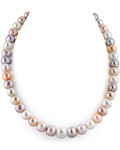 9.5-10.5mm Multicolor Freshwater Pearl Necklace - AAAA Quality