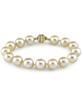 Armband aus 9–10 mm großen champagnerfarbenen Südseeperlen