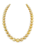 Halskette aus goldenen runden Südseeperlen, 10–12 mm – AAA-Qualität