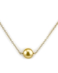 Golden Round Solitaire 14-Karat-Perlenkette