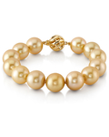 Armband aus 11–12 mm großen goldenen Südseeperlen
