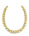 11-14mm Drop - Shape Golden South Sea Pearl Necklace - AAA Quality