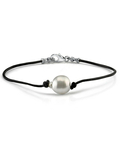 Lederarmband mit weißer Südsee-Barockperle – verschiedene Größen