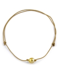 Verstellbare Herrenhalskette aus Leder mit goldenen Barockperlen