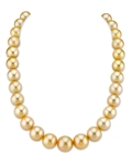 Halskette aus goldenen, runden Südseeperlen, 13–16 mm – GIA-zertifiziert