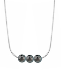 Pearl Moments – Verstellbare Silberkette mit 10 mm großer Tahiti-Südseeperle – Modellbild