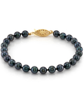 Armband aus 5,5–6,0 mm großen schwarzen Akoya-Perlen – Drittes Bild