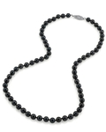 6.0-6.5mm Japanese Akoya Black Pearl Necklace - AAA Quality