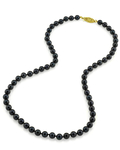 6.0-6.5mm Japanese Akoya Black Pearl Necklace - AA+ Quality - Model Image