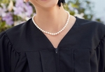 6.5-7.0mm Japanese Akoya Pearl Necklace & Earrings - AAA Quality - Model Image