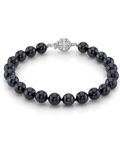Armband aus 6,5–7,0 mm großen schwarzen Akoya-Perlen