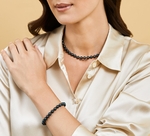 7,0–7,5 mm Akoya-Schwarzperlenarmband – Modellbild