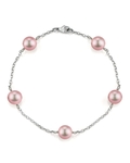 Armband aus 14-karätigem Roségold mit Süßwasserperlen