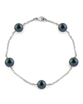 Armband aus japanischen Akoya-Schwarzperlen (7,0–7,5 mm)