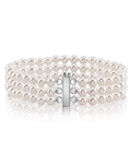 Dreifaches Hanadama-Armband aus Akoya-Perlen