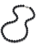 8.0-8.5mm Japanese Akoya Black Pearl Necklace - AA+ Quality