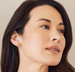 8 mm große runde Südseeperlen-Ohrstecker in Gold – Zweites Bild