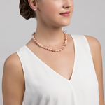 9.5-10.5mm Multicolor Freshwater Pearl Necklace - AAAA Quality - Model Image