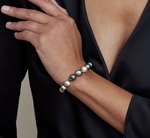 8-9mm Tahitian South Sea Multicolor Drop - Shape Pearl Bracelet - AAAA Quality - Model Image