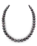9–11 mm große Tahiti-Südseeperlen-Halskette in Aubergine – AAAA-Qualität