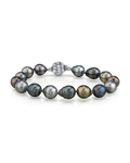 Armband aus 8–9 mm großen mehrfarbigen Barockperlen aus Tahiti und der Südsee – AAA-Qualität