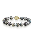 9-10mm Tahitian South Sea Multicolor Drop - Shape Pearl Bracelet - AAAA Quality - Third Image