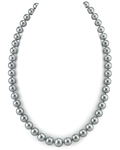 9–11 mm Silberne Tahiti-Südseeperlen-Halskette – AAAA-Qualität