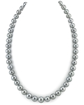 9–11 mm Silberne Tahiti-Südseeperlen-Halskette – AAA-Qualität