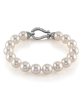 Armband aus 9,5–10,0 mm großen Hanadama-Akoya-Weißperlen
