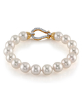 9,0–9,5 mm Hanadama Akoya-Armband aus weißen Perlen – Modellbild