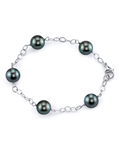 Armband mit 9–10 mm großen Tahiti-Südseeperlen im Tincup-Design
