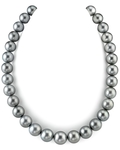 12–14 mm silberne Tahiti-Südseeperlen-Halskette – AAAA-Qualität