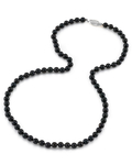 5.0-5.5mm Japanese Akoya Black Pearl Necklace - AA+ Quality