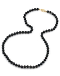 5.0-5.5mm Japanese Akoya Black Pearl Necklace - AA+ Quality - Secondary Image