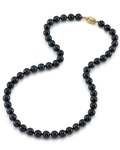 7.5-8.0mm Japanese Akoya Black Pearl Necklace - AA+ Quality - Third Image