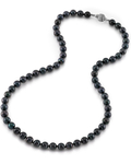 6.5-7.0mm Japanese Akoya Black Pearl Necklace - AA+ Quality