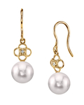 Akoya-Perlen- und Diamant-Ohrringe im Spitzen-Design