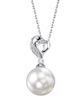 Melissa-Anhänger mit weißer Südseeperle und Diamanten