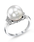 Ring „Nora“ mit weißer Südseeperle und Diamanten