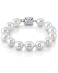 Armband aus weißen Südsee-Barockperlen, 9–10 mm