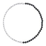 7,5–8,0 mm schwarze Süßwasserperle & Kette – Blake-Halskette