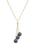 Anhänger aus 14-karätigem Gold mit schwarzer japanischer Akoya-Perle im Tincup-Cluster-Design – Drittes Bild