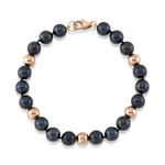 7,5–8,0 mm schwarzes Corey-Armband aus Süßwasser-Zuchtperlen