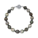 8-9mm Tahitian South Sea Multicolor Drop - Shape Pearl Bracelet - AAAA Quality