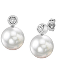 Ohrringe „Dakota“ mit weißer Südseeperle und Diamanten