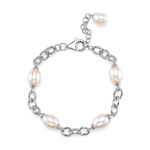 Armband aus weißen Süßwasser-Barockperlen von Miren