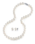 7,0–7,5 mm Süßwasser-Choker-Perlenkette & Ohrringe
