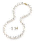 7,0–7,5 mm Süßwasser-Choker-Perlenkette & Ohrringe – Drittes Bild