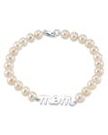 6,0–6,5 mm weißes Süßwasser-Zuchtperlenarmband für Mütter